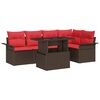 vidaXL Ensemble de canap&eacute; de jardin 6 pcs Marron Poly Rattan