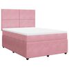 vidaXL Sommier &agrave; lattes de lit avec matelas Rose 160x200 cm Velours