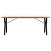 vidaXL Table &agrave; manger cadre en Y 200x100x75,5 cm bois pin massif acier