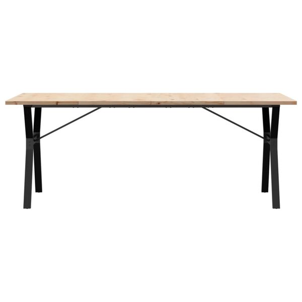 vidaXL Table &agrave; manger cadre en Y 200x100x75,5 cm bois pin massif acier