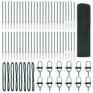 vidaXL Cl&ocirc;ture en fil soud&eacute; avec pointes 100 x 0,4 m Vert Maille