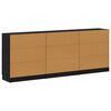 vidaXL Buffet 3 pcs Ch&ecirc;ne noir 181 x 30 x 70 cm Bois d'ing&eacute;nierie