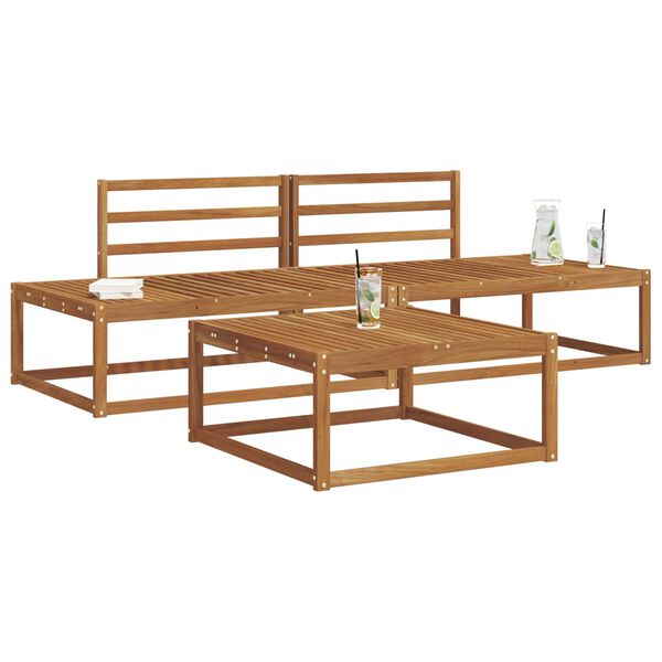 vidaXL Ensemble de canap&eacute;s d'ext&eacute;rieur 3 Pi&egrave;ce Naturel