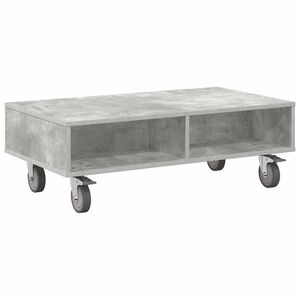 vidaXL Table d'appoint avec roues Gris b&eacute;ton 90 x 50 x 30 cm