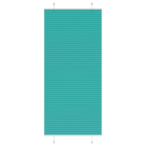 vidaXL Store pliss&eacute; vert p&eacute;trole 90x200 cm largeur du tissu 89,4 cm
