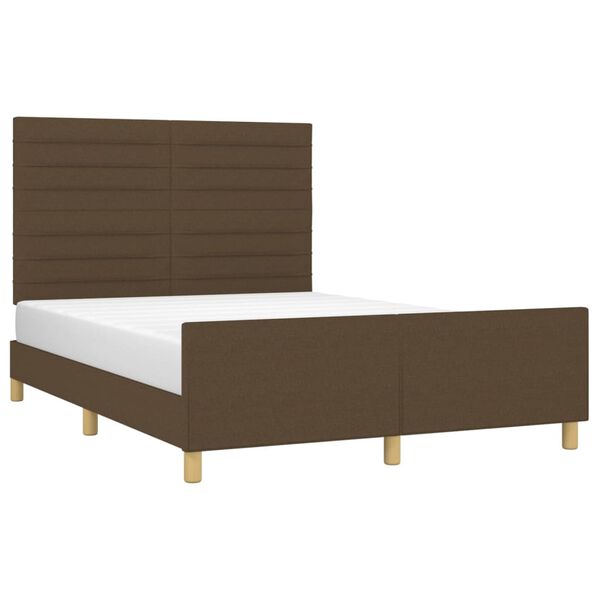 vidaXL Cadre de lit sans matelas marron fonc&eacute; 140x200 cm tissu
