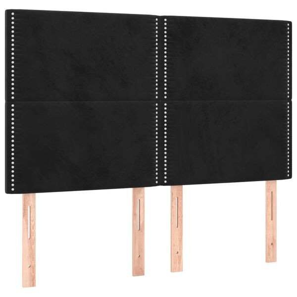 vidaXL T&ecirc;te de lit Noir 144x5x118/128 cm Velours