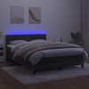 vidaXL Sommier &agrave; lattes de lit avec matelas LED Gris fonc&eacute; 140x200 cm