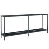 vidaXL Table console Noir 180x35x75,5 cm Verre tremp&eacute;