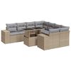 vidaXL Salon de jardin avec coussins 9 pcs beige résine tressée