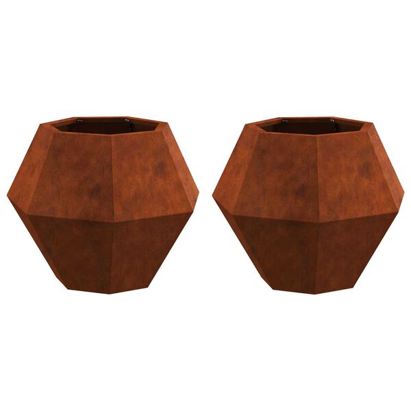 vidaXL Jardini&egrave;re 2 pcs Rouill&eacute; 50 x 50 x 40 cm