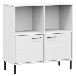 vidaXL Biblioth&egrave;que avec pieds en m&eacute;tal Blanc 90x35x90,5 cm Bois OSLO