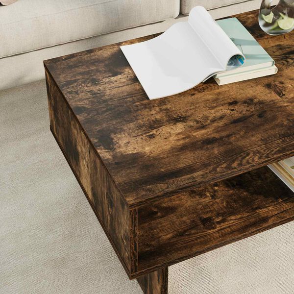 vidaXL Table basse Ch&ecirc;ne fum&eacute; 80 x 46 x 35 cm Bois d'ing&eacute;nierie