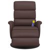 vidaXL Fauteuil inclinable de massage repose-pieds marron similicuir