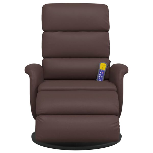 vidaXL Fauteuil inclinable de massage repose-pieds marron similicuir