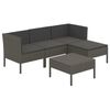 vidaXL Salon de jardin 5 pcs avec coussins r&eacute;sine tress&eacute;e gris