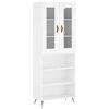 vidaXL Buffet haut Blanc 69,5x34x180 cm Bois d'ing&eacute;nierie