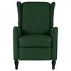 vidaXL Fauteuil de massage inclinable Vert foncé Tissu