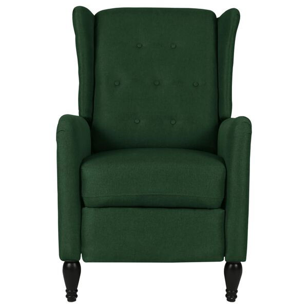 vidaXL Fauteuil de massage inclinable Vert foncé Tissu