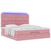 vidaXL Cadre de lit ottoman avec matelas rose 160x200 cm velours