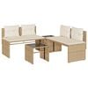vidaXL Salon de jardin avec coussins 4 pcs beige r&eacute;sine tress&eacute;e
