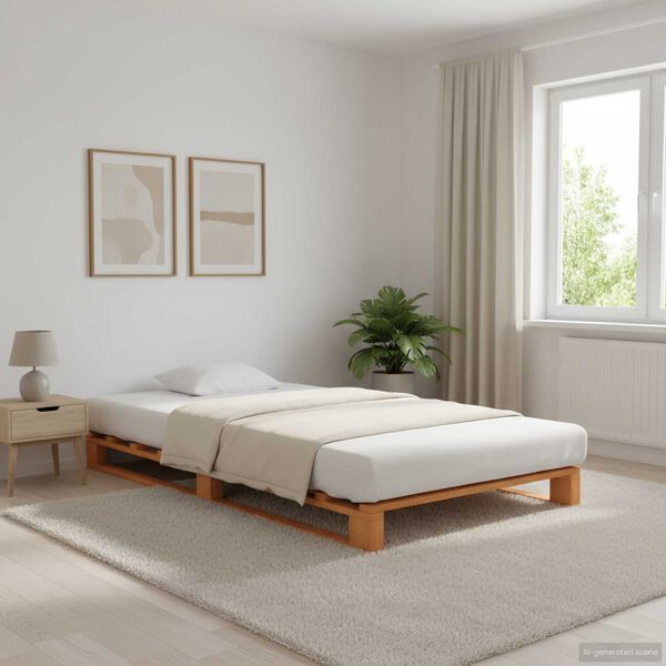 vidaXL Cadre de lit de palette sans matelas 90x200 cm bois massif