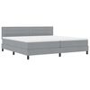 vidaXL Lit &agrave; ressorts avec matelas Gris clair 200 x 200 cm tissu