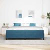 vidaXL Cadre de lit avec matelas Bleu fonc&eacute; 200 x 200 cm tissu