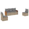 vidaXL Salon de jardin avec coussins 5 pcs beige r&eacute;sine tress&eacute;e
