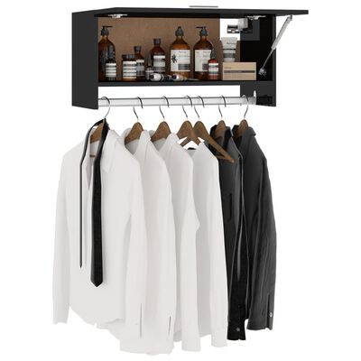 vidaXL Garde-robe Noir brillant 70x32,5x35 cm Aggloméré