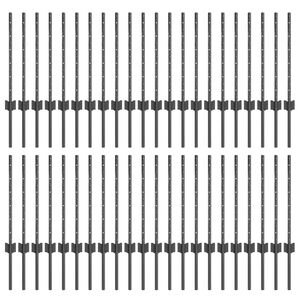 vidaXL Poteau de cl&ocirc;ture. 44 pcs Gris 100 cm Acier