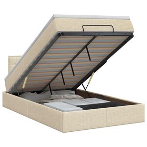 vidaXL Lit ottoman avec matelas Cr&egrave;me 120 x 190 cm Tissu