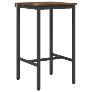 vidaXL Table de bar 52 x 52 x 110 cm Bois d'ing&eacute;nierie Ch&ecirc;ne fum&eacute;