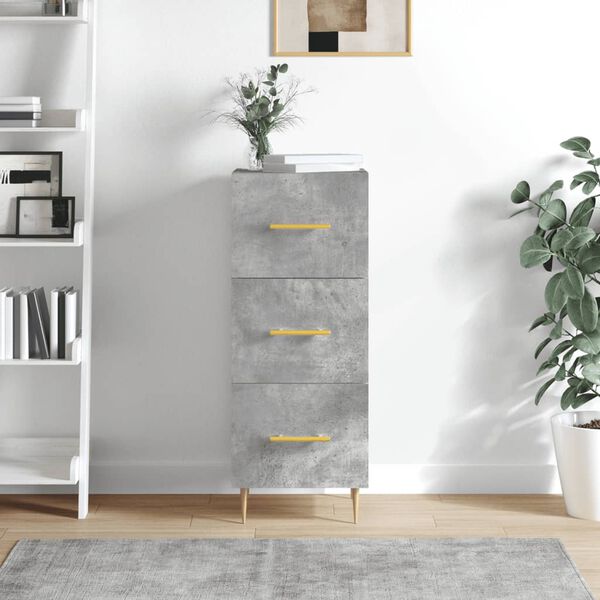 vidaXL Buffet Gris b&eacute;ton 34,5x34x90 cm Bois d'ing&eacute;nierie