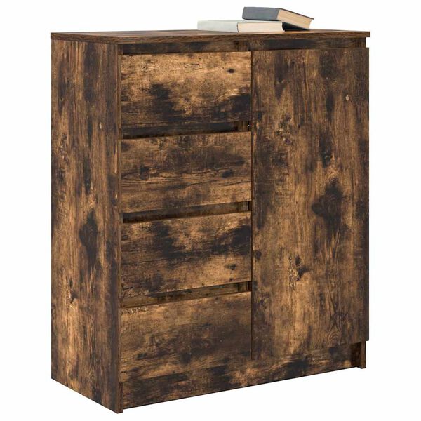 vidaXL Buffet avec tiroirs chêne fumé 71x35x84 cm bois d'ingénierie