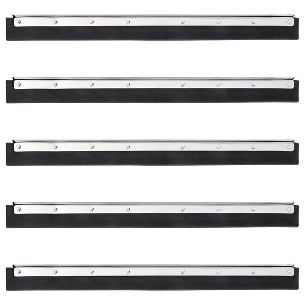 vidaXL T&ecirc;tes de raclette de sol 5 pcs 60,5x2x5 cm acier et caoutchouc