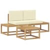 vidaXL Ensemble de canap&eacute;s d'ext&eacute;rieur 3 pcs Blanc et cr&egrave;me Polyester