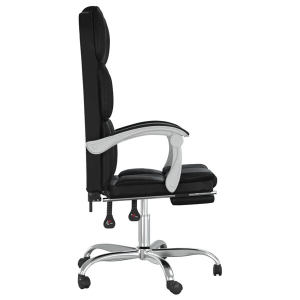 vidaXL Fauteuil inclinable de bureau Noir Similicuir