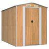 vidaXL Abri de jardin Marron clair 192x274x223 cm M&eacute;tal galvanis&eacute;
