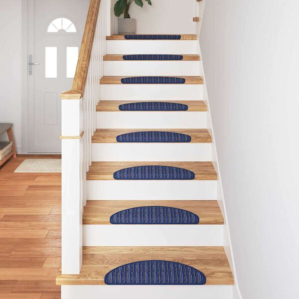 vidaXL Tapis d'escalier auto-adh&eacute;sifs 15 pcs Bleu 56 x 17 x 3 cm