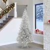 vidaXL Sapin de No&euml;l avec 300 LED avec support Argent 240 cm PET