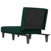 vidaXL Chaise longue vert foncé velours