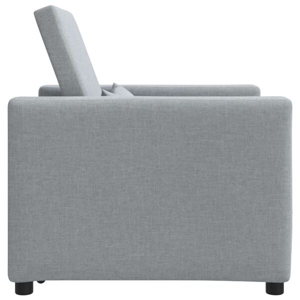 vidaXL Canapé-lit escamotable simple Gris clair 90 x 165 x 87 cm tissu