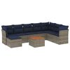 vidaXL Ensemble de canap&eacute; de jardin 9 pcs avec coussins gris r&eacute;sine tress&eacute;e