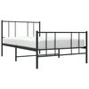 vidaXL Cadre de lit m&eacute;tal sans matelas avec pied de lit noir 80x200 cm