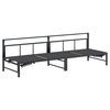 vidaXL Transat 3 personnes Noir 200 x 62 x 59 cm Textil&egrave;ne