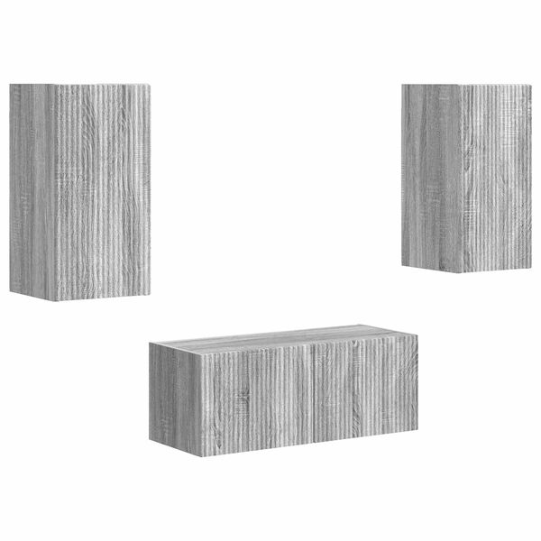 vidaXL Ensemble meuble TV 2 pcs Gris Sonoma Bois d'ing&eacute;nierie