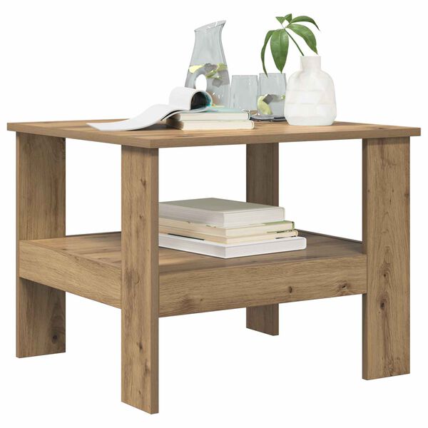 vidaXL Table basse Ch&ecirc;ne artisanal 57 x 55 x 45 cm Bois d'ing&eacute;nierie