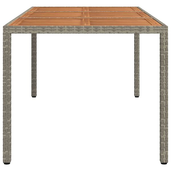 vidaXL Table de jardin 190x90x75 cm R&eacute;sine tress&eacute;e/bois d'acacia Gris