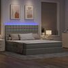 vidaXL Lit avec rangement et LED Gris clair 180 x 200 cm Polyester